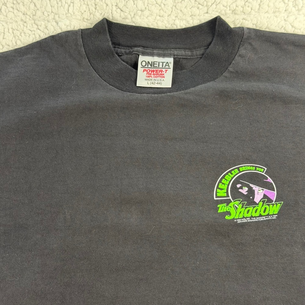 Vintage 1994 The Shadow Keebler Promo T-Shirt Oneita Power-T Black Large USA